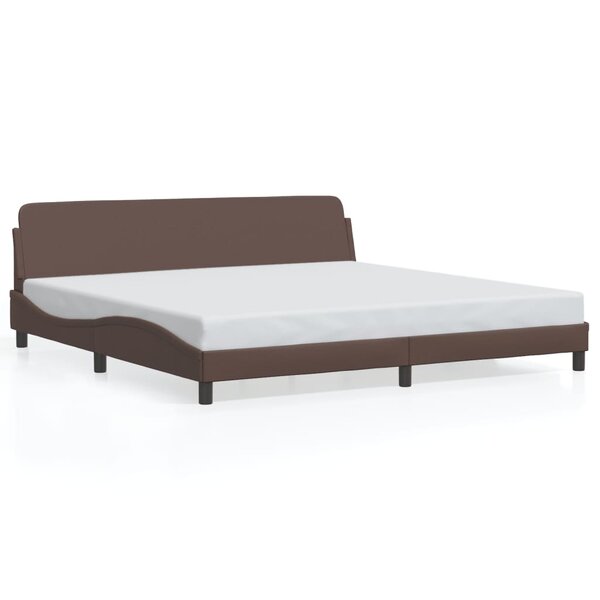 vidaXL Cadre de lit Dover marron 200x200 cm similicuir