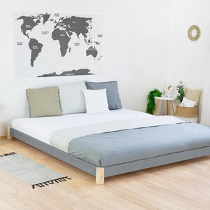 Lit double TATAMI 160 x 200 naturel et gris