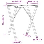 vidaXL Pieds de table à manger cadre en X 60x40x73 cm fonte