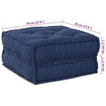 vidaXL Coussin Bleu 70 x 70 x 36 cm Polyester