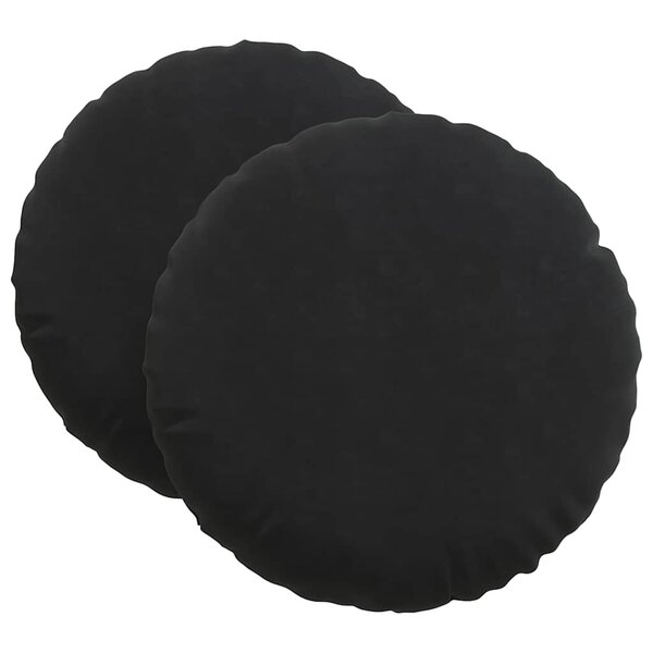 vidaXL Coussins de siège 2 pc Velours Noir Ø 80 x 29 cm