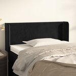 vidaXL Tête de lit avec oreilles Noir 103x16x78/88 cm Velours