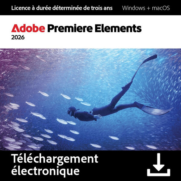 Adobe Premiere Elements 2026 - 2 appareils - Abonnement 3 ans