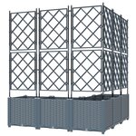 vidaXL Jardinier avec Treillis 5 Pièces Gris Clair 120x120x143 cm