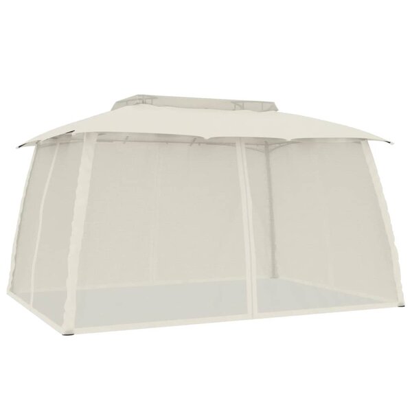 vidaXL Tonnelle avec double toit et parois en filet crème acier