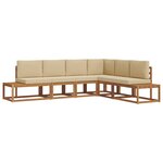 vidaXL Ensemble de canapés d'extérieur 6 Pièce Naturel et Beige