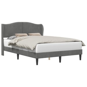 vidaXL Cadre de lit avec tête de lit Gris foncé 140 x 190 cm Velours