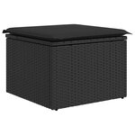 vidaXL Salon de jardin avec coussins 8 Pièces noir résine tressée acacia