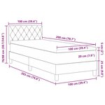 Lit à ressort avec matelas et lumière LED Gris clair 100x200 cm Velours
