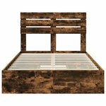 vidaXL Lit de Rangement Chêne fumé 135 x 190 cm Bois d'ingénierie