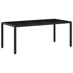 vidaXL Ensemble de repas extérieur 7 pc Noir polyrotin