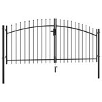 vidaXL Double portail avec haut sous forme de lance 300 x 150 cm
