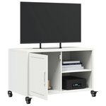 vidaXL Meuble TV blanc 68x39x43 5 cm acier