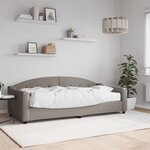 vidaXL Lit de jour avec matelas taupe 90x200 cm tissu