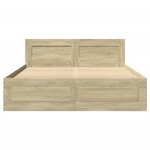 vidaXL Cadre de lit et tête de lit sans matelas chêne sonoma 120x200cm
