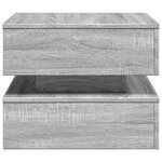 vidaXL Table basse avec lumières LED sonoma gris 50x50x40 cm