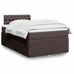 vidaXL Sommier à lattes de lit et matelas marron foncé 120x190cm tissu