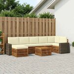 vidaXL Ensemble de canapés d'extérieur 8 pc Naturel et Crème
