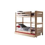 PINO  Lit Superposé Pin Massif Bois Nature + Lit gigogne