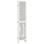vidaXL Cloison de séparation 6 panneaux blanc bois de paulownia massif