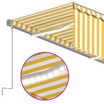 vidaXL Auvent automatique store capteur de vent LED 3x2 5m Jaune blanc