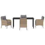 vidaXL Ensemble de salle à manger de jardin 5 pièces avec coussins beige poly rotin