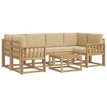 vidaXL Ensemble de canapés d'extérieur 7 pc Blanc et Beige