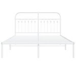 vidaXL Cadre de lit métal sans matelas et tête de lit blanc 140x190 cm