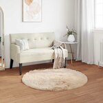 vidaXL Tapis en fausse Tafalla Beige Ø 100 cm Polyester