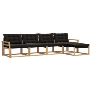 vidaXL Ensemble de canapés d'extérieur 5 pc Blanc et noir