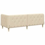 vidaXL Cadre de lit d'angle avec tête de lit Crème 80 x 200 cm tissu