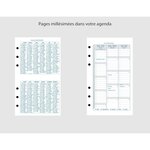 Organiseur Exatime 17 light Floralie 14 x 19 cm Semainier Argent EXACOMPTA