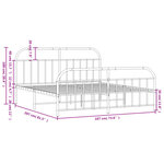 vidaXL Cadre de lit métal sans matelas et pied de lit blanc 180x200 cm