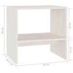 vidaXL Table de chevet Blanc 40x30 5x40 cm Bois de pin massif