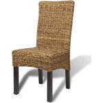 vidaXL Chaises à manger lot de 2 bois solide de manguier et abaca