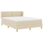 vidaXL Lit à Ressorts avec Matelas Crème 90x200 cm Tissu Crème