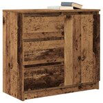 vidaXL Buffet avec tiroir vieux bois 71x35x65 cm bois d'ingénierie