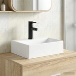 vidaXL Lavabo de salle de bains Noir Mat 39 x 30 5 x 12 5 cm métal