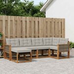 vidaXL Ensemble de canapés d'extérieur 6 Pièces Naturel et gris clair