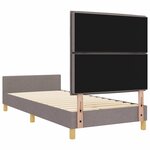 vidaXL Cadre de lit avec tête de lit Taupe 90 x 200 cm tissu