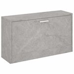 vidaXL Banc à chaussures Gris béton 80x24x45 cm Bois d'ingénierie