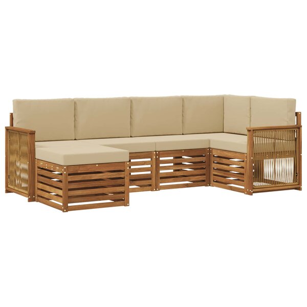 vidaXL Ensemble de canapés d'extérieur 5 pc Naturel