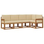 vidaXL Ensemble de canapés d'extérieur 5 pc Naturel et Beige