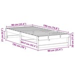 vidaXL Cadre de lit Marron 90 x 190 cm Pin massif