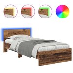 vidaXL Cadre de lit Bois Ancien 90 x 190 cm Bois d'ingénierie