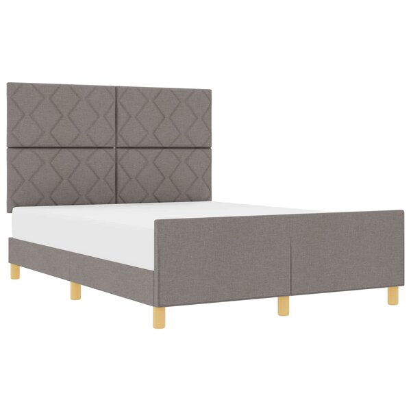 vidaXL Cadre de lit avec tête de lit Taupe 160 x 200 cm tissu