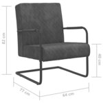 vidaXL Chaise cantilever Gris foncé Velours