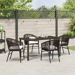 vidaXL Ensemble de salle à manger pour jardin 5 Pièces Marron Poly rotin