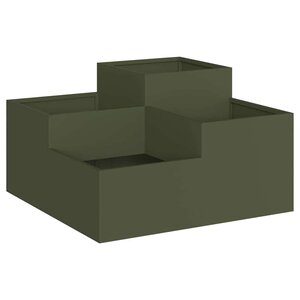 vidaXL Cache-pot de jardin Vert olive 100 x 100 x 48 cm Acier