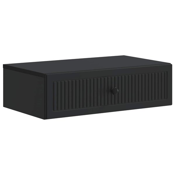 vidaXL Table d'appoint murale Noir 59 x 34 5 x 17 cm Bois d'ingénierie